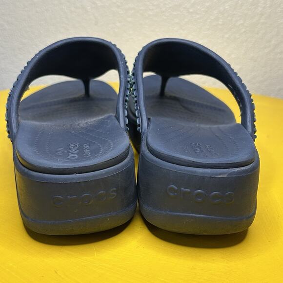 Crocs Monterey Diamante Wedge Sandals Blue Beaded Casual Comfort Boho Women’s 7 - Picture 4 of 16